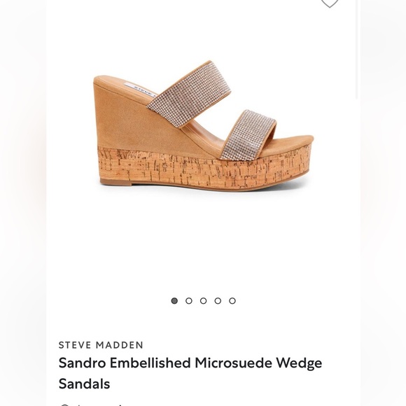 Steve Madden Sandro Cork Embellished Wedge Sandals Sz 8 Very Nice Condition - Picture 1 of 15